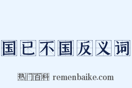 国已不国反义词是什么意思的图片